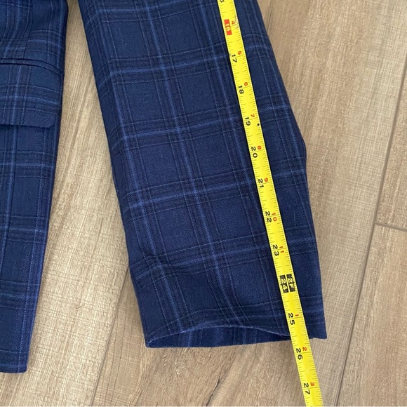 Ralph Lauren Men's Navy Windowpane Wool Blend Blazer Jacket 46R Business Casual - Picture 15 of 16